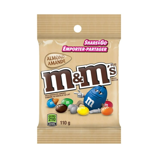 M&M's Minis Tablette de bonbons aux amandes et chocolat au lait, barre, 110g