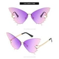 thumbnail image 6 of Butterfly Rimless Sunglasses, Women Luxury Designer Oversized Sunglasses, 400 Gradient, 6 of 7