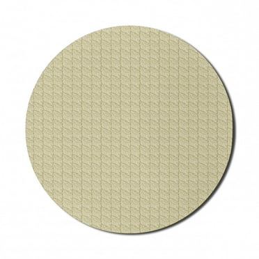 Aloha Mouse Pad for Computers, Jungle Design Plantation Artwork of Leafy Motifs Botanical Concept, Round Non-Slip Thick Rubber Modern Mousepad, 8" Round, Pale Olive Green Eggshell, by Ambesonne