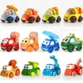 thumbnail image 2 of PENGXIANG 12pcs Children's Inertial Car Toy Engineering Car Combination,Pull Back Car Toys Gifts for Toddler Baby, 2 of 7