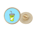 thumbnail image 1 of Retratos, caras, botellas de bebidas. Broche de oro metálico circular, 1 of 3