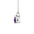 thumbnail image 3 of 0.5 ct Brilliant Princess Cut Solitaire Alexandrite 18K White Solid Gold Everyday Affordable Designer Necklace Pendant with 18" Chain, 3 of 7