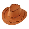 thumbnail image 4 of Sombrero de vaquero infantil, sombrero tipo sombrero, gorras, sombrero de pradera, accesorios para disfraces, ropa, sol Amarillo brillante, 4 of 9
