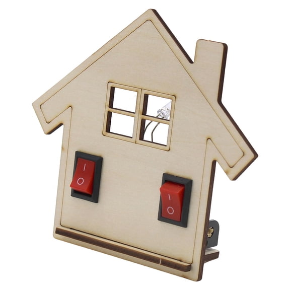 Double Control Light Experiment Circuit Bulb Kit Wood Construction for Science Students Hands on Practice