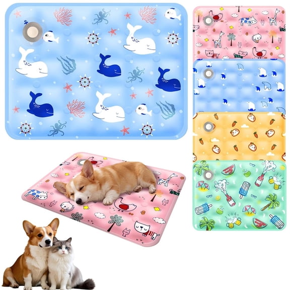 CozeLy Cooling Mat for Dogs Water Filled Printed Pet Cooling Mat Indoor Outdoor Summer Cat Cooling Pad Durable Comfortable Bed Mat