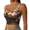 thumbnail image 2 of Hirioo Vintage Peonies Rustic Charm for Women's Sports Vest with Full-Print Design, Stretchy Fabric and Removable Pads-X-Large, 2 of 8