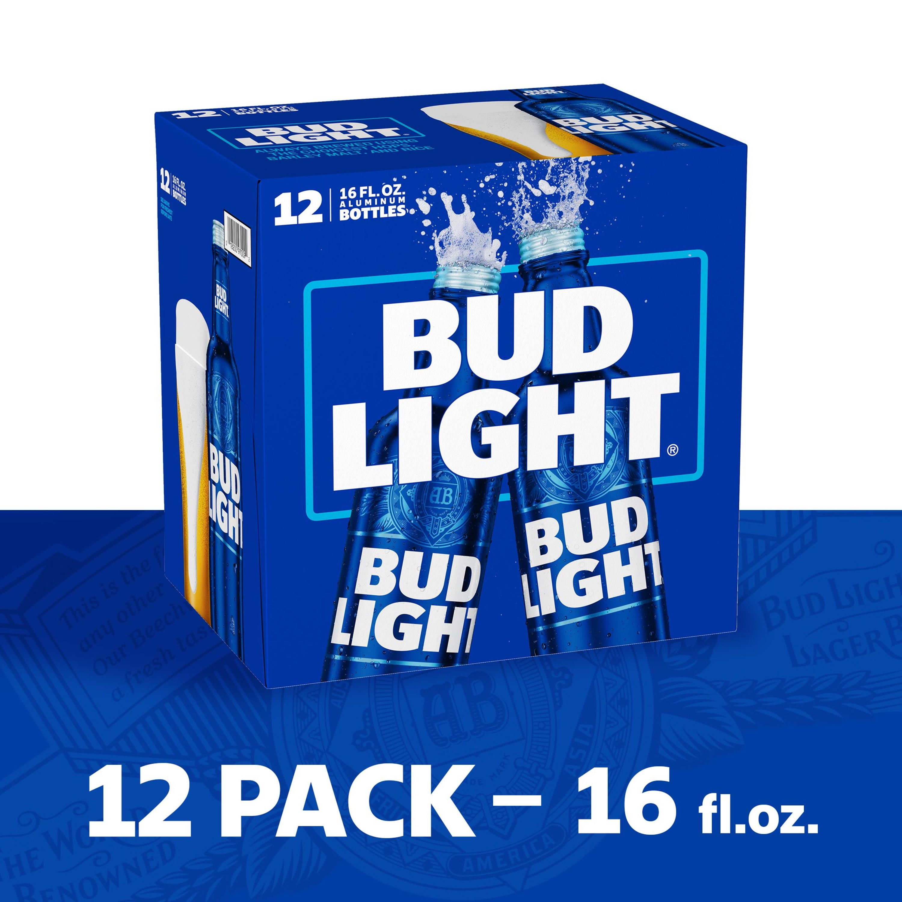 Bud Light Beer 12 Pack Beer 16 Fl Oz Bottles Walmart Com