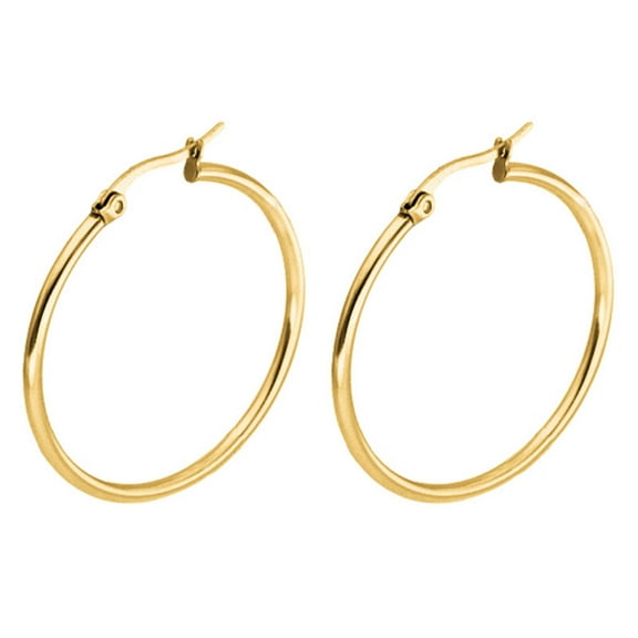 STAOEDU Gold Hoop Earrings for Women Real Gold Plated Hoops