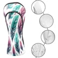 thumbnail image 3 of Golf Club Covers, Green Blue Feathers Premium PU Leather Driver Hybrid Putter Head Covers with Velvet Lining, Waterproof Golf Gifts for Men Women, 3 of 11