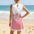 thumbnail image 7 of Short Sets Women 2 Piece Outfits Summer Crew Neck Tank Top and Shorts Set Sleeveless Cute Matching Sets Lounge Wear Pink M, 7 of 7