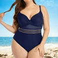 thumbnail image 6 of Swimwear Push Up Solid Color One-piece Mesh Hollow Backless Women Swimsuit for Beach, 6 of 7