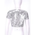 thumbnail image 4 of Kaerm Kids Girls Sparkling Bolero Shrug Short Cardigan Flower Girl Dress Cover up Coat Jacket Silver 6, 4 of 7