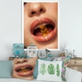 thumbnail image 3 of Designart 'Close Up VIew of Female Lips Biting Gummy Bear' Modern Framed Art Print, 3 of 4