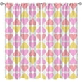 thumbnail image 1 of Abstract Romantic Colorful Rod Pocket Blackout Curtains, Geometric Symmetry Heart Foldable Breathable Balcony Curtains, Dust-Proof Easy to Clean Drapes for Couple Home Window Decor-W52xL84in, 1 of 5