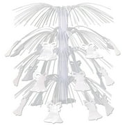 Pack of 6 White Metallic Bell Cascade Centerpiece Wedding Decorations 18''