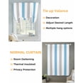 thumbnail image 3 of Blue Grey Striped Tie Up Curtains for Window, Thermal Insulated Balloon Shade Adjustable Rod Pocket Curtains Valance Panels for Kitchen Bathroom Cafe 42 x 63 Geometric Vertical Stripes Minimalist, 3 of 6