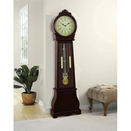 72" Floor Standing Grandfather Clock Cherry Finish
