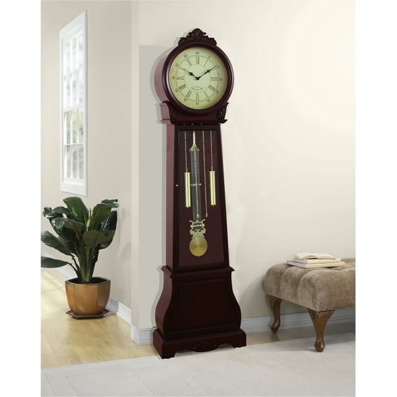 72" Floor Standing Grandfather Clock Cherry Finish