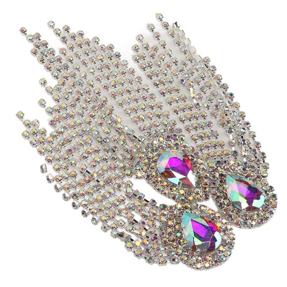 Elegant Rhinestone Tassel Shoulder Epaulet For Parties DIY Exquisite Decoration For Suits, Navy Uniforms, Hats
