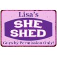 thumbnail image 1 of Lisa's Purple & Pink SHE SHED Vintage Sign 8x12 Woman Wall Decor 108120040024, 1 of 1