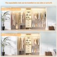 thumbnail image 6 of Homieasy Adjustable 5-8FT Wall-Mounted Closet Organizer System with 3 Hanging Rods & 3 Wood Drawers, Bedroom Wardrobe Storage for Closet Organization,White Oak, 6 of 9