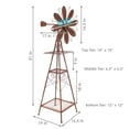 thumbnail image 4 of Sunnydaze 51" Rustic Windmill Steel Outdoor Statue, 4 of 9