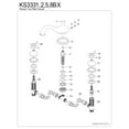 thumbnail image 3 of Kingston Brass KS3338BX Vintage Two-Handle Deck Mount Roman Tub Faucet, Brushed Nickel, 3 of 4