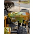 thumbnail image 5 of Outdoor Tablecloth with Umbrella Hole for Patio/Picnic/Party/Camping, Abstract Yellow Waterproof Table Cloth Square Cover Washable, Painting Buildings Geometric Modern Art (54"x 54"), 5 of 8