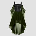 thumbnail image 2 of Robes Style Gothique pour Femmes Grande Taille Robe Midi Élégante avec Manches Évasées Ourlet Irrégulier, 2 of 5