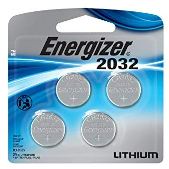 Energizer Watch/Electronic Batteries, 3 Volts, 2032, 4 (2x2) Batteries (Lithium Button Cell)