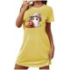 thumbnail image 1 of Camisón corto de talla grande para mujer, camisón de manga corta con estampado de pecho a la moda, camisón para mujer, 1 of 3