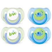 (2 pack) (2 pack) Philips Avent Classic Pacifier, 6-18 months, blue/green elephants, 2 pack, SCF189/24
