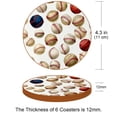 thumbnail image 3 of Baseball Set of 6 Microfiber Leather Round Coasters, 11x11 cm/4.3x4.3 in, Drink Coasters for Home and Bar, Table Coasters, 3 of 6