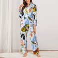 thumbnail image 3 of Disketp Pajamas Set Long Sleeve Sleepwear Womens Button Down Nightwear Pj Sets-Insects And Flowers, 3 of 9
