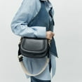 thumbnail image 3 of Bolso pequeño con solapa a la moda, bolsos de hombro con correa ancha de diseñador, bolso cruzado de cuero pu de lujo, monederos pequeños para teléfono de tendencia 2024, 3 of 5