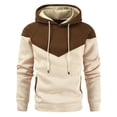 thumbnail image 2 of guisaled Color Block Hoodies for Men Long Sleeve Casual Drawstring Pullover Patchwork Oversized Casual Drawstring Fleece Hooded Sweatshirt Christmas, 2 of 3