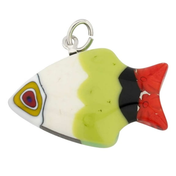 GlassOfVenice Murano Glass Millefiori Small Fish Pendant