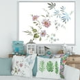 thumbnail image 2 of Designart 'Pink and Blue Wildflowers I' Traditional Framed Canvas Wall Art Print, 2 of 5