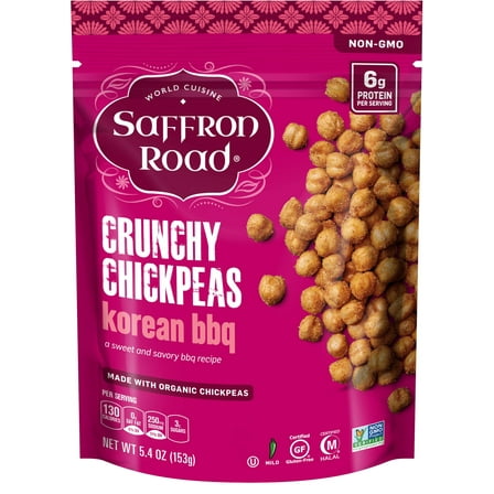 Pack of 6, Saffron Road Korean BBQ Crunchy Chickpeas, 5.4 oz