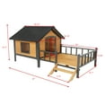 thumbnail image 5 of Outdoor Dog House,Large Wooden Dog Kennel with Porch,All-Around Iron Frame House Style for Cat Dog, 5 of 6