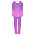 thumbnail image 6 of Womens Pajamas Sets Women's Long Sleeve Pajamas Set with Pockets Soft Pants with Long Sleeve Tops Ladies Sleepwear Gradient Printed Casual Tops Pants Pajama Set Purple XL, 6 of 6