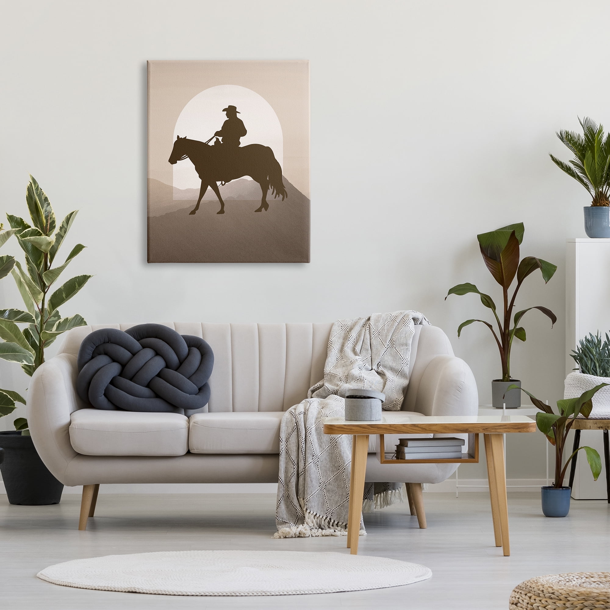Stupell Industries Cowboy & Mountains Animals & Insects Painting Gallery Wrapped Canvas Art Print Wall Art, 30 x 40