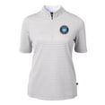 thumbnail image 2 of Women's-Cutter & Buck  Gray Charlotte FC Virtue Eco Pique Stripe Recycled Quarter-Zip Top, 2 of 3