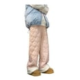 thumbnail image 2 of Men Winter Fleece Pants Plush-lined Windproof Thermal Loose Pants Elastic Waist Wide Leg Cotton Trousers for Daily Wear Outdoor, 2 of 8