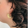 thumbnail image 3 of ALLISON ROSE ATELIER - Sunburst Fan Hoop Earrings -16k Gold Plated Spike Earrings – Boho Gold Statement earrings for Women, 3 of 8