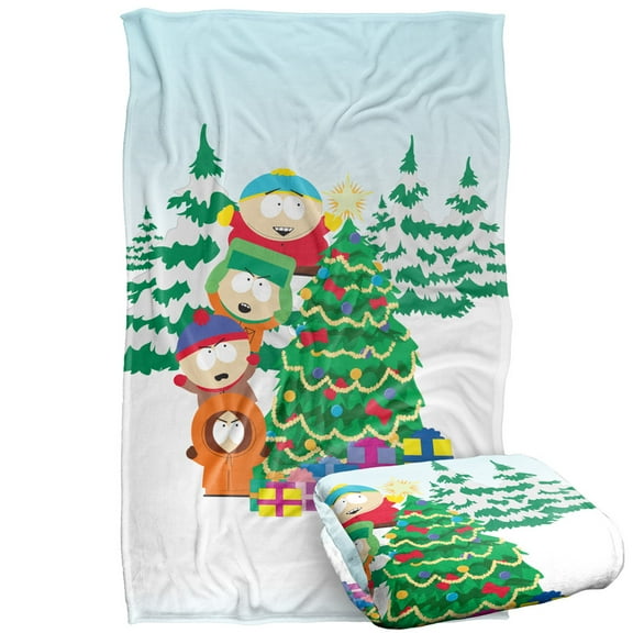 South Park Blanket, 36'x58' The Boys Decorating Tree Silky Touch Super Soft Throw Blanket