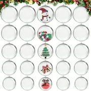 Yalumo 25 Pcs Clear Plastic Fillable Ornaments for Crafts, Clear Acrylic Plastic Balls DIY Christmas Ornaments Balls 5 Different Sizes for Christmas Home Decor(40mm, 50mm, 60mm, 70mm, 80mm)