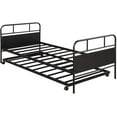 thumbnail image 2 of Harper & Bright Designs Twin Size Metal Daybed Platform Bed Frame with Trundle, Black, 2 of 6