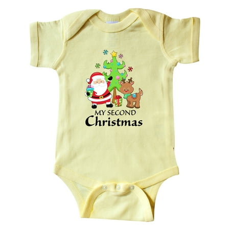 

Inktastic My 2nd Christmas with Santa Reindeer and Tree Gift Baby Boy or Baby Girl Bodysuit