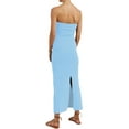 thumbnail image 4 of VISgogo Vestido Delgado para Mujer Color Sólido Cruzado Hombro Diseño Punto Versátil Elegante Vestido de Cóctel VISgogo moda, 4 of 9
